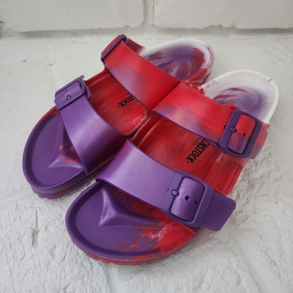 🆕️Birkenstock Arizona EVA Red and Purple Tie Dye - Picture 3 of 9